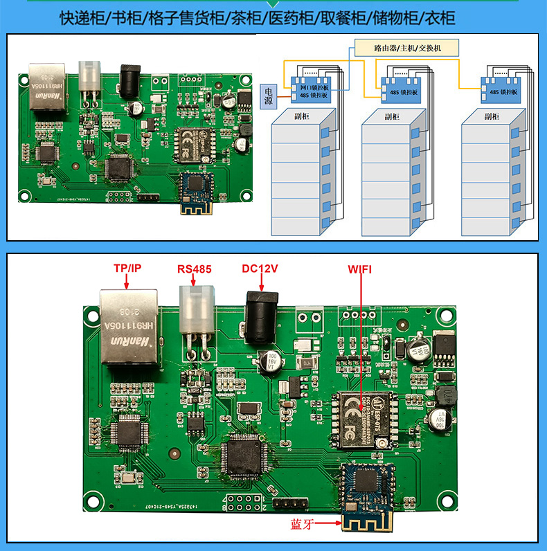 無屏快遞儲物售貨智能柜4G藍牙WIFI網(wǎng)口TP/IP主控板物聯(lián)工業(yè)控制板定制開發(fā)